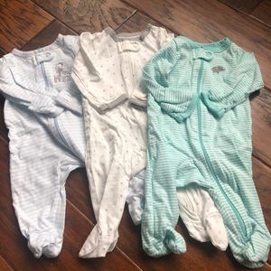 Carter newborn NB footed onesie sleepers